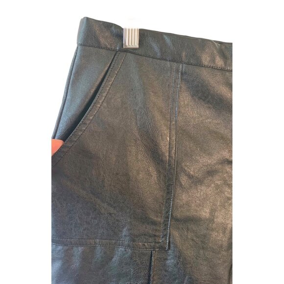 PRINCESS POLLY Solid Encore Black Faux Leather Ankle Straight Leg Pants Size 12 - Picture 5 of 8